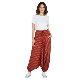 Sarouel Mixte Niali Coton Rayé Rouge