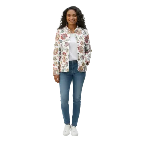 Veste Matelassée Réversible "Bouquet de Printemps & Prune Artisanal"