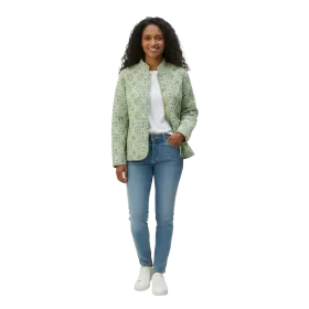 Veste Matelassée Réversible "Jardin d'Anis & Géométrie Olive"