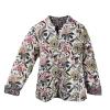 Veste Matelassée Réversible : Écru Floral & Gris Géométrique
