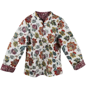 Veste Matelassée Réversible "Bouquet de Printemps & Prune Artisanal"