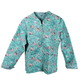 Veste Matelassée Réversible "Douceur Menthe & Mandalas Azur"