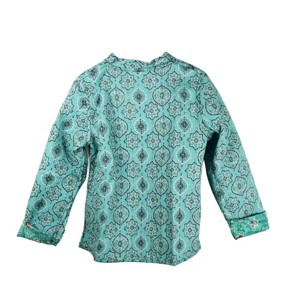 Veste Matelassée Réversible "Douceur Menthe & Mandalas Azur"