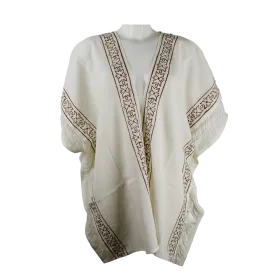 Veste Poncho Ajourée "Esprit Nomade" - Coton Artisanal & Block Print