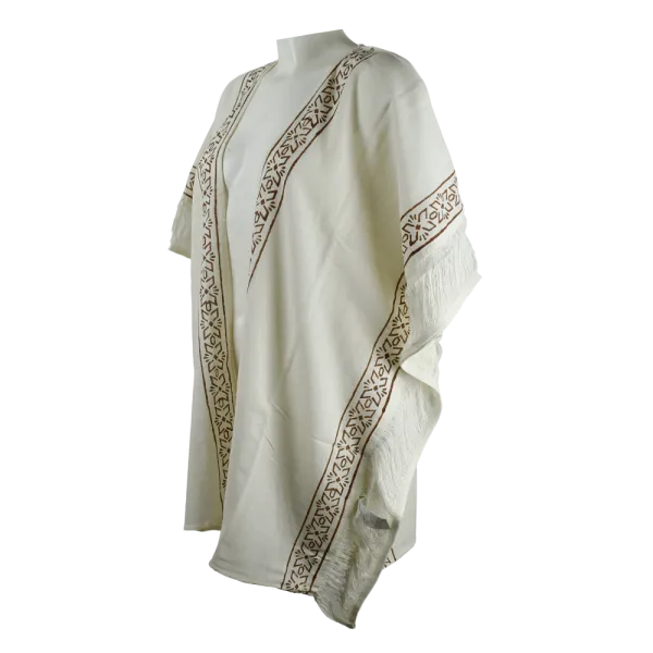 Veste Poncho Ajourée "Esprit Nomade" - Coton Artisanal & Block Print