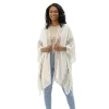 Veste Poncho Ajourée "Esprit Nomade" - Coton Artisanal & Block Print