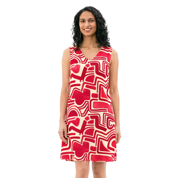 Robe Courte en Viscose "Éclat Graphique"