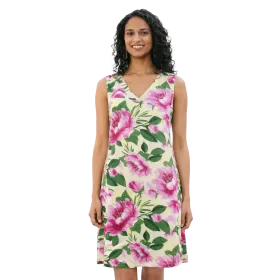 Robe Courte en Viscose "Bouquet de Printemps"
