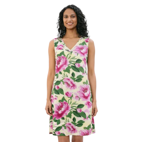 Robe Courte en Viscose "Bouquet de Printemps"