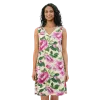 Robe Courte en Viscose "Bouquet de Printemps"