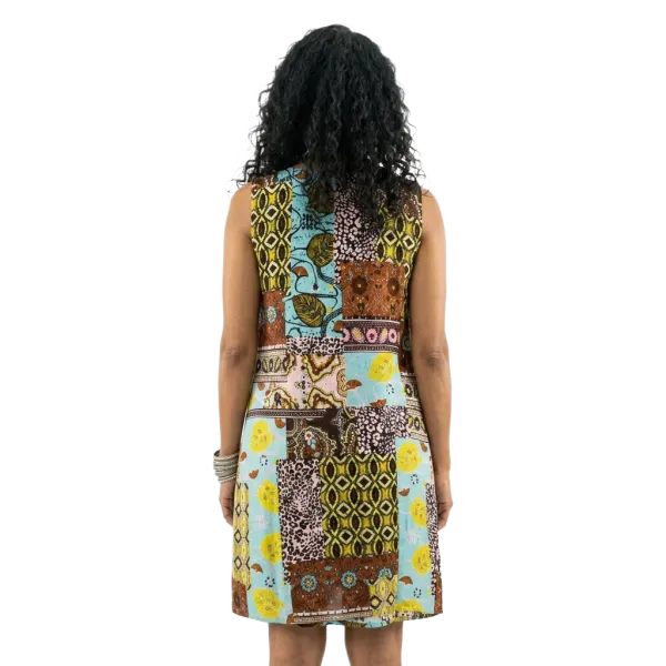 Robe Courte en Viscose "Mosaïque Bohème"