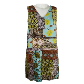 Robe Courte en Viscose "Mosaïque Bohème"