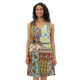 Robe Courte en Viscose "Mosaïque Bohème"