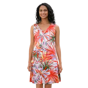Robe Courte en Viscose "Jungle Flamboyante"