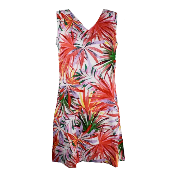 Robe Courte en Viscose "Jungle Flamboyante"