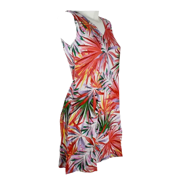 Robe Courte en Viscose "Jungle Flamboyante"