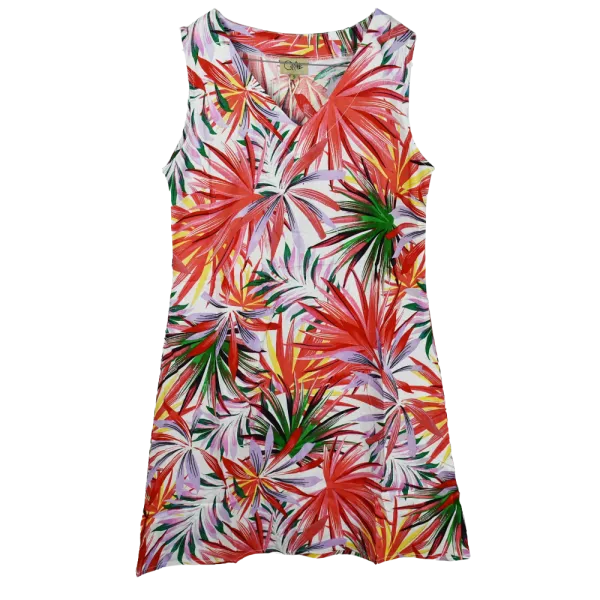 Robe Courte en Viscose "Jungle Flamboyante"