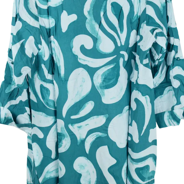 Robe Courte / Tunique en Viscose "Jardin Graphique"