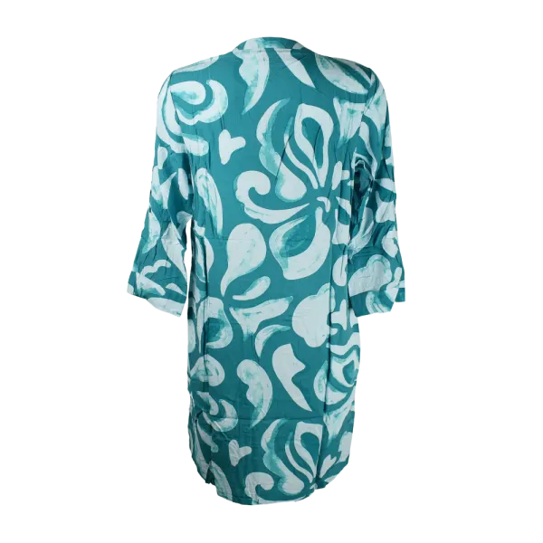 Robe Courte / Tunique en Viscose "Jardin Graphique"