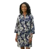 Robe-Tunique en Coton "Azure Floral" - Bleu Marine & Beige