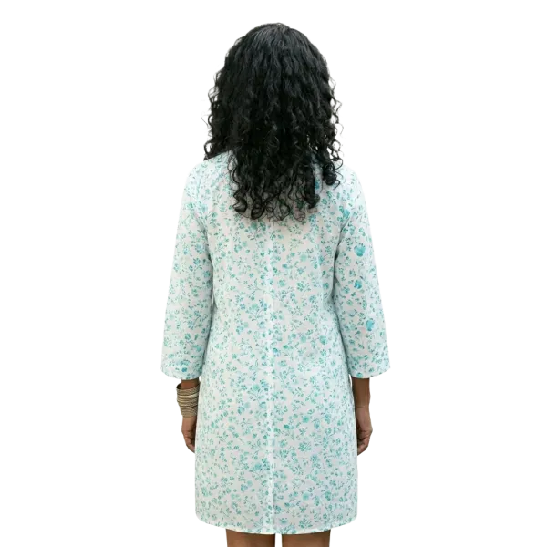 Robe-Tunique en Coton "Jardin de Turquoise"