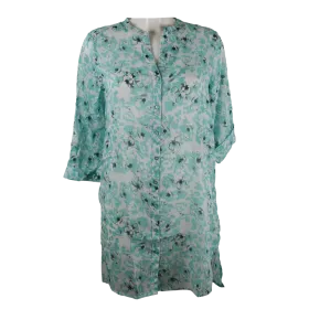 Robe-Tunique en Coton "Jardin de Turquoise"