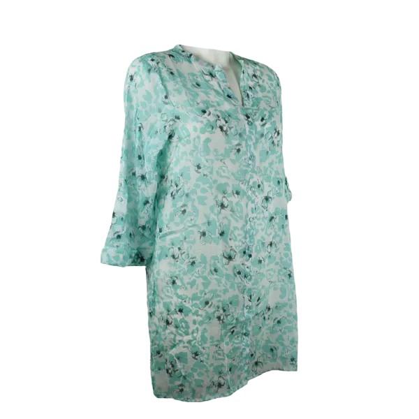 Robe-Tunique en Coton "Jardin de Turquoise"