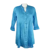 Tunique en Voile de Coton "Lagune Azur" - Effet Tie & Dye