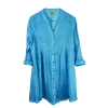 Tunique en Voile de Coton "Lagune Azur" - Effet Tie & Dye