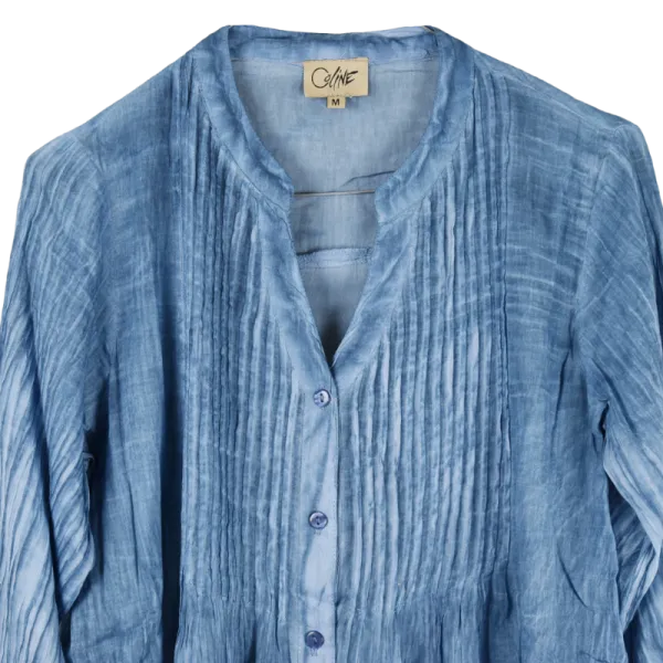 Tunique en Voile de Coton "Lagune Azur" - Effet Tie & Dye