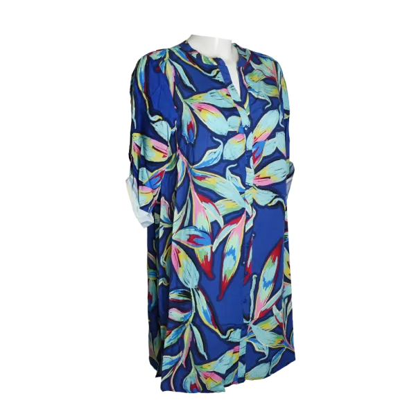 Robe Fluide en Viscose Fleurie "Jardin Indigo"