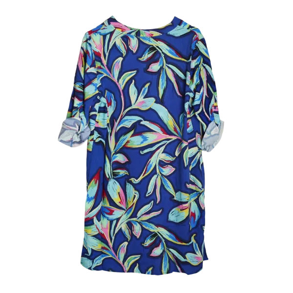 Robe Fluide en Viscose Fleurie "Jardin Indigo"