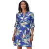 Robe Fluide en Viscose Fleurie "Jardin Indigo"