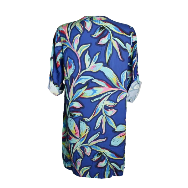 Robe Fluide en Viscose Fleurie "Jardin Indigo"