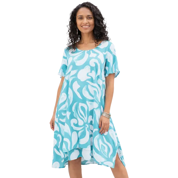 Robe-Tunique Asymétrique Graphique "Labyrinthe Botanique"