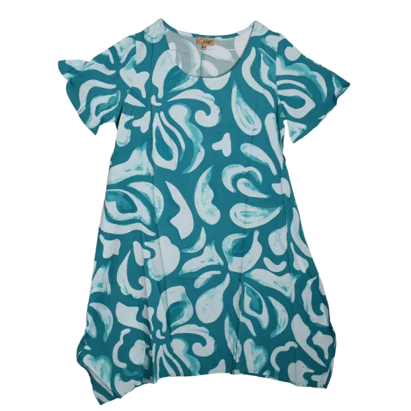 Robe-Tunique Asymétrique Graphique "Labyrinthe Botanique"