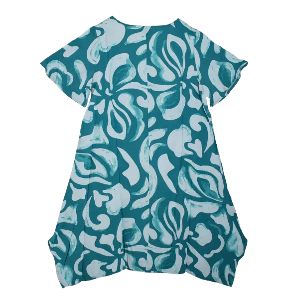 Robe-Tunique Asymétrique Graphique "Labyrinthe Botanique"