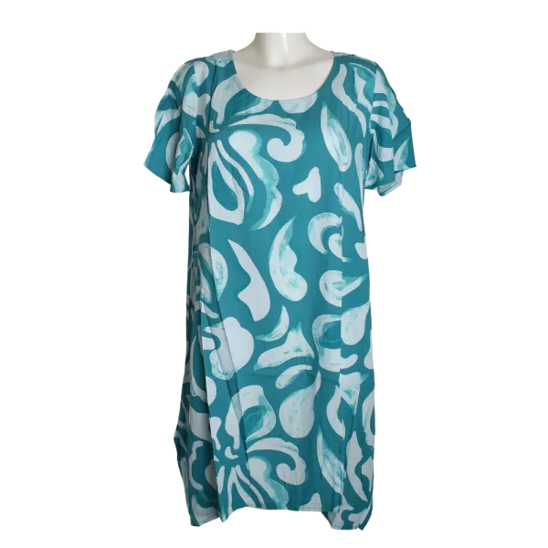 Robe-Tunique Asymétrique Graphique "Labyrinthe Botanique"