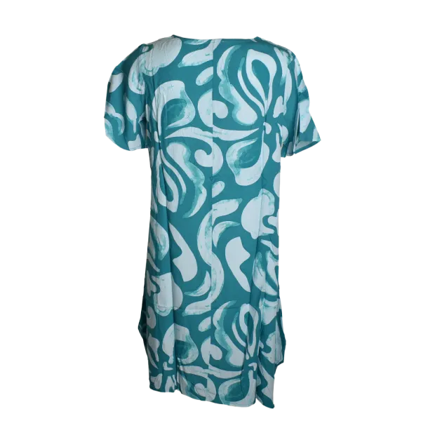 Robe-Tunique Asymétrique Graphique "Labyrinthe Botanique"