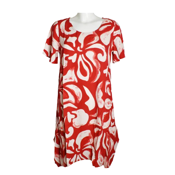 Robe-Tunique Asymétrique Graphique "Labyrinthe Botanique"