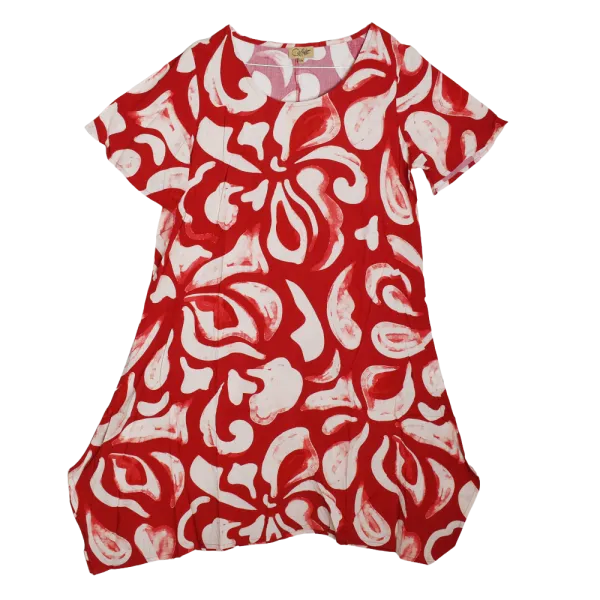 Robe-Tunique Asymétrique Graphique "Labyrinthe Botanique"