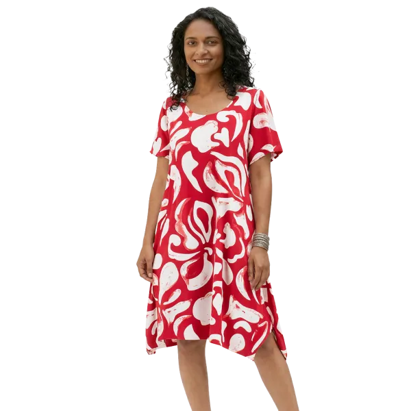 Robe-Tunique Asymétrique Graphique "Labyrinthe Botanique"