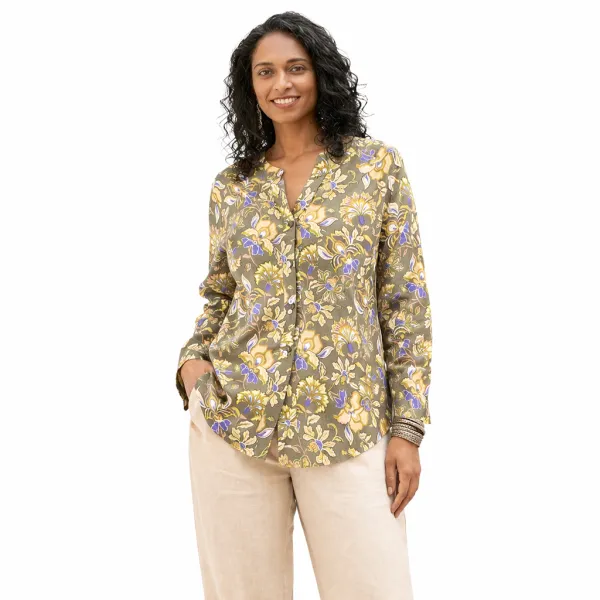 Chemisier Artisanal en Coton Indien "Jardin des Merveilles" - Bloc Imprimé