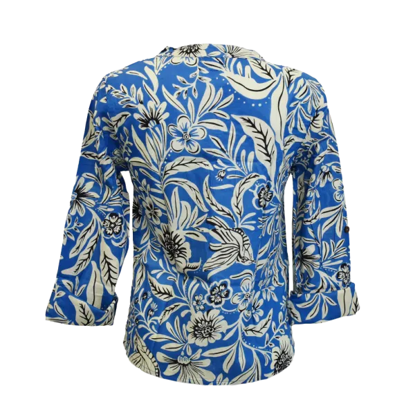 Chemisier Artisanal en Coton Indien "Azur & Sable"