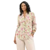 Chemisier Artisanal en Coton Indien "Jardin de Printemps" - Vert Anis & Rose