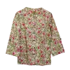 Chemisier Artisanal en Coton Indien "Jardin de Printemps" - Vert Anis & Rose