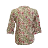 Chemisier Artisanal en Coton Indien "Jardin de Printemps" - Vert Anis & Rose