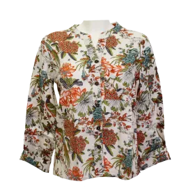 Chemisier Artisanal en Coton Indien "Paon Impérial" - Imprimé Floral