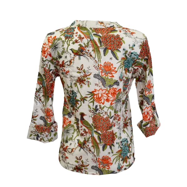 Chemisier Artisanal en Coton Indien "Paon Impérial" - Imprimé Floral