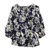 Blouse Vaporeuse "Nuit Florale" - Marine & Beige